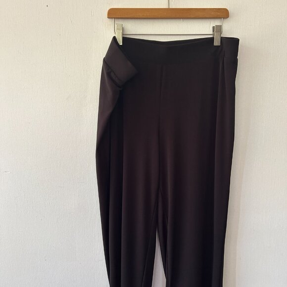 Christopher & Banks Pull On Pants Womens Large Black Slinky Knit Elastic Waist - Picture 2 of 6